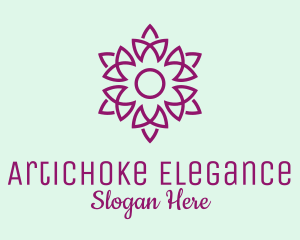 Elegant Purple Flower  logo design