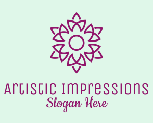 Elegant Purple Flower  logo design