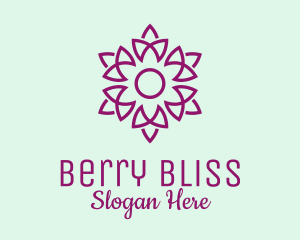 Elegant Purple Flower  logo design