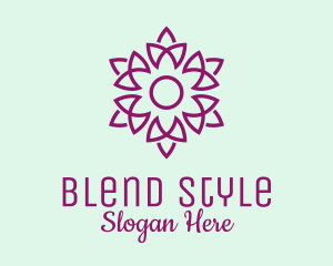 Elegant Purple Flower  logo design