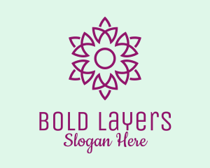 Elegant Purple Flower  logo design