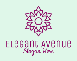 Elegant Purple Flower  logo design