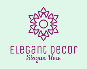 Elegant Purple Flower  logo design