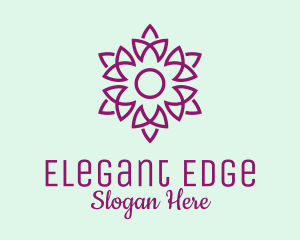 Elegant Purple Flower  logo design