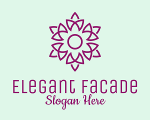 Elegant Purple Flower  logo design