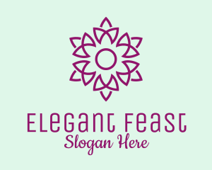 Elegant Purple Flower  logo design