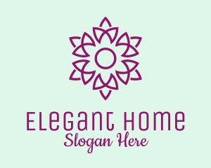 Elegant Purple Flower  logo design