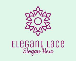 Elegant Purple Flower  logo design