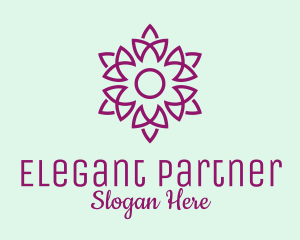 Elegant Purple Flower  logo design