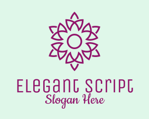 Elegant Purple Flower  logo design