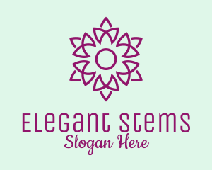 Elegant Purple Flower  logo design