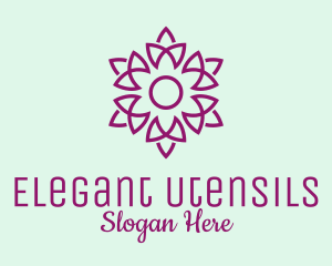 Elegant Purple Flower  logo design