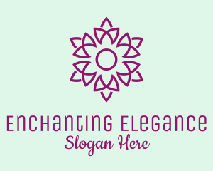 Elegant Purple Flower  logo design