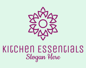 Elegant Purple Flower  logo design