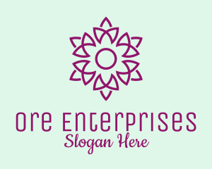 Elegant Purple Flower  logo design