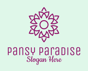 Elegant Purple Flower  logo design