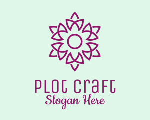 Elegant Purple Flower  logo design