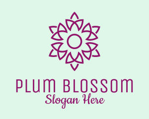 Elegant Purple Flower  logo design