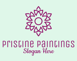 Elegant Purple Flower  logo design