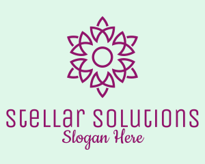 Elegant Purple Flower  logo design