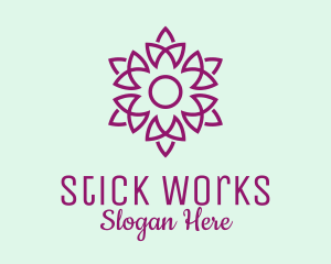 Elegant Purple Flower  logo design