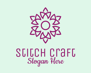 Elegant Purple Flower  logo design