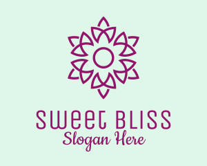 Elegant Purple Flower  logo design