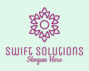 Elegant Purple Flower  logo design