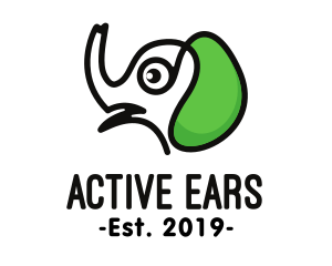 Green Ear Elephant  logo design