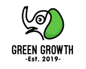 Green Ear Elephant  logo design