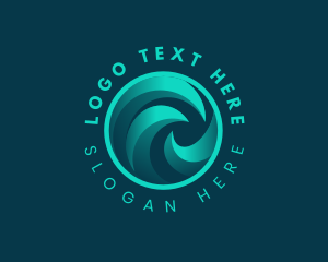 Water Wave Surfing Logo