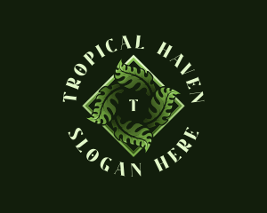 Tropical Ornament Leaf logo design
