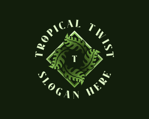 Tropical Ornament Leaf logo design