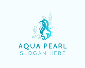 Blue Woman Mermaid logo design