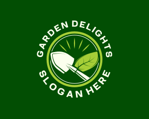 Garden Shovel Leaf logo design