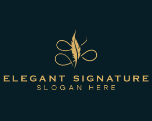 Fancy Feather Pen logo design