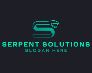 Snake Serpent Letter S logo design