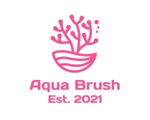 Minimalist Pink Coral  logo design