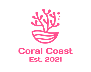 Minimalist Pink Coral  logo