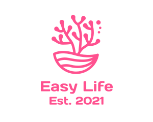 Minimalist Pink Coral  logo design