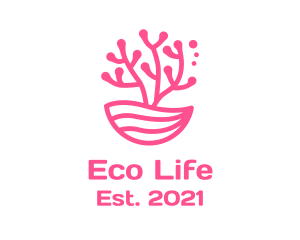 Minimalist Pink Coral  logo design