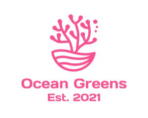 Minimalist Pink Coral  logo design