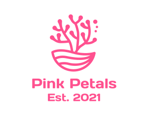 Minimalist Pink Coral  logo design