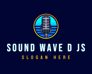 Podcast Microphone Broadcast logo design