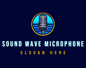 Podcast Microphone Broadcast logo design