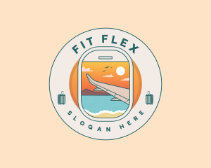 Airplane Flight Travel Tour logo design