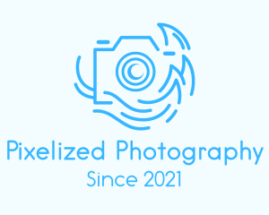 Blue Camera Waves logo design