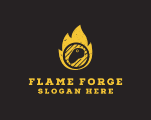 Steak Grill Fire logo design