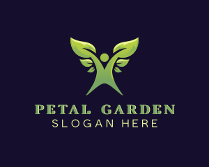 Eco Leaf Person Gardening logo design