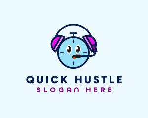 Alarm Clock Headset logo design